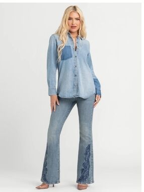Jessica Simpson Jeans Daisy Flare Embroidered